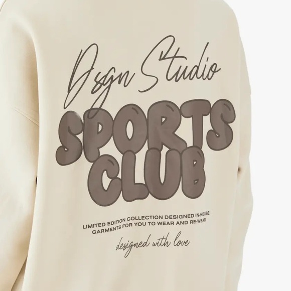 Boohoo DSGN Studio Sports Bubble Slogan Oversized Sweatshirt - Picture 3 of 6